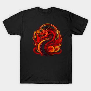 "Celestial Guardian: Year of the Dragon Ukiyo-e" - Chinese Zodiac Dragon T-Shirt